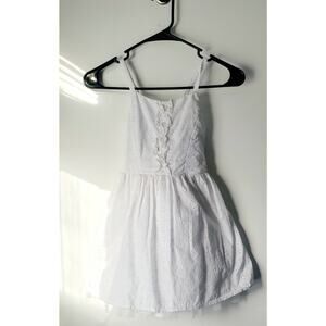 Cherokee Girls White Eyelet Sundress Size 7/8 Casual Preppy Feminine Travel